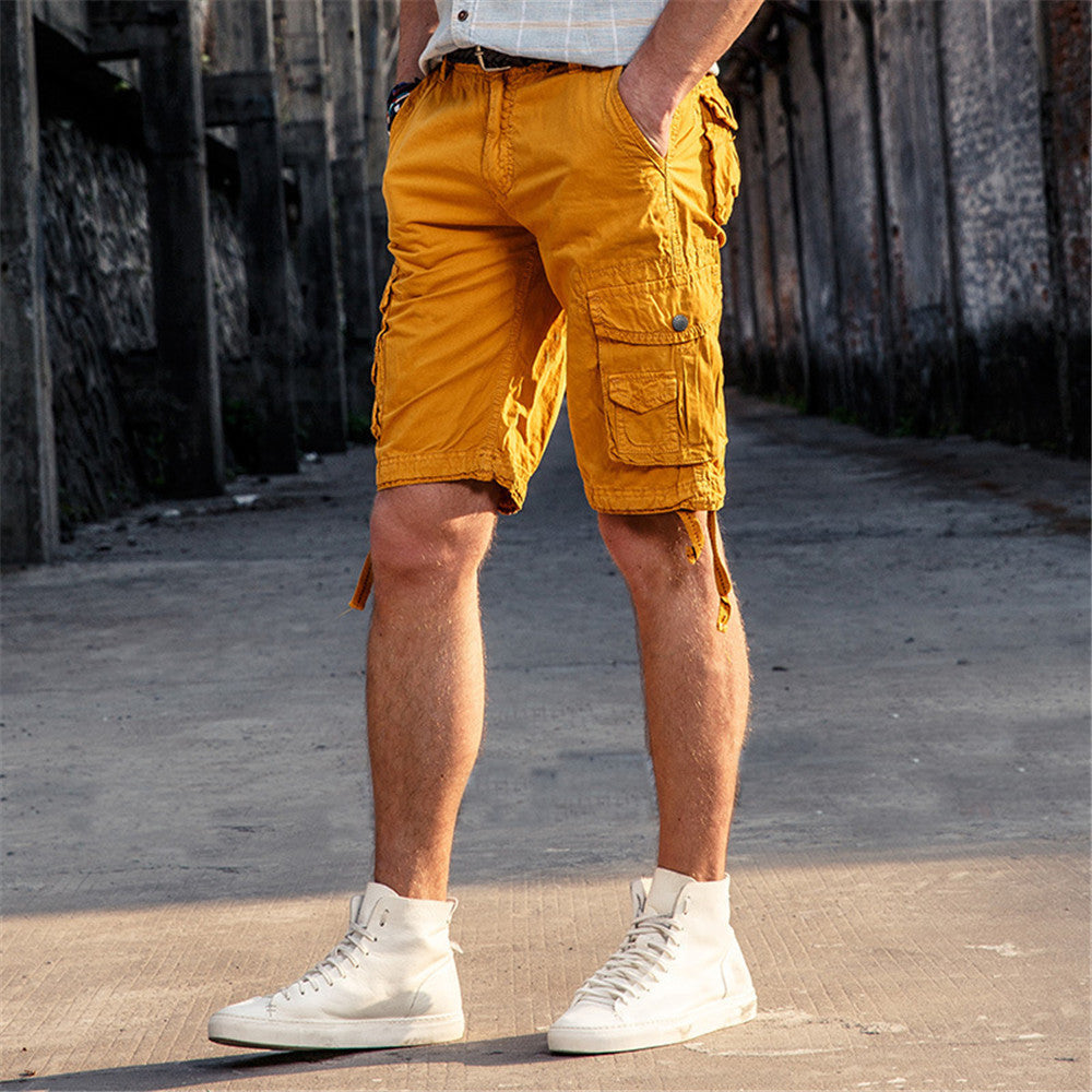 Plain Straight Lurex Mid Waist Men's Shorts