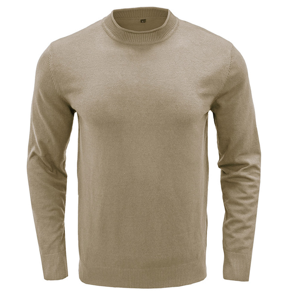 Round Neck Plain Standard Winter Men's Sweater