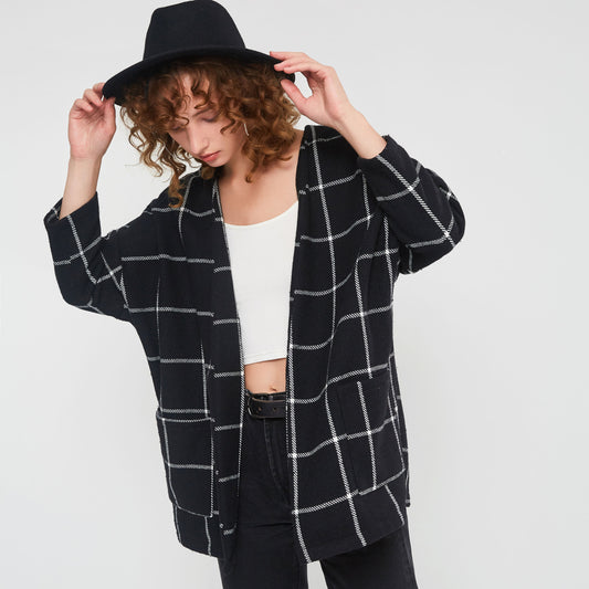 Wrapped Pocket Loose Raglan Sleeve Mid-Length Women's Overcoat