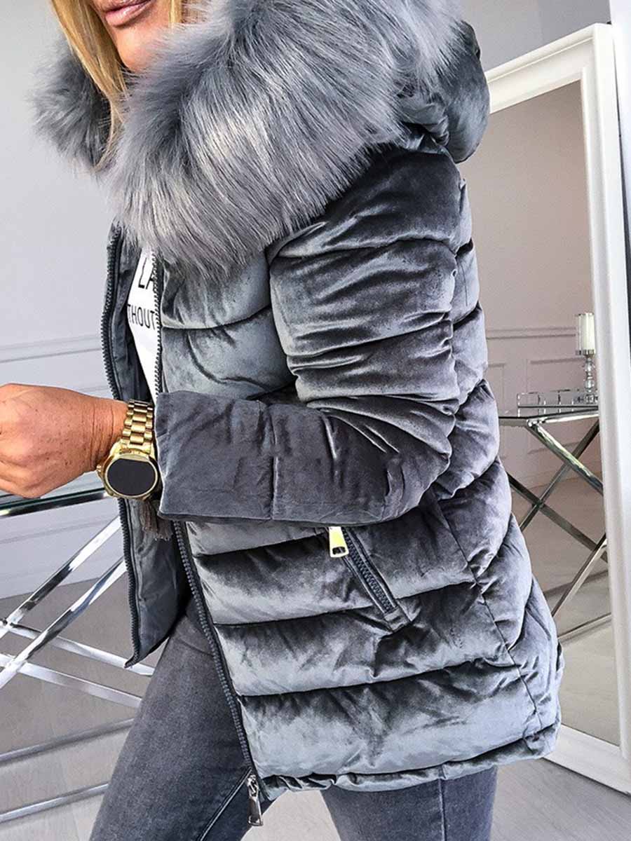 Loose Zipper Mid-Length Women's Cotton Padded Jacket