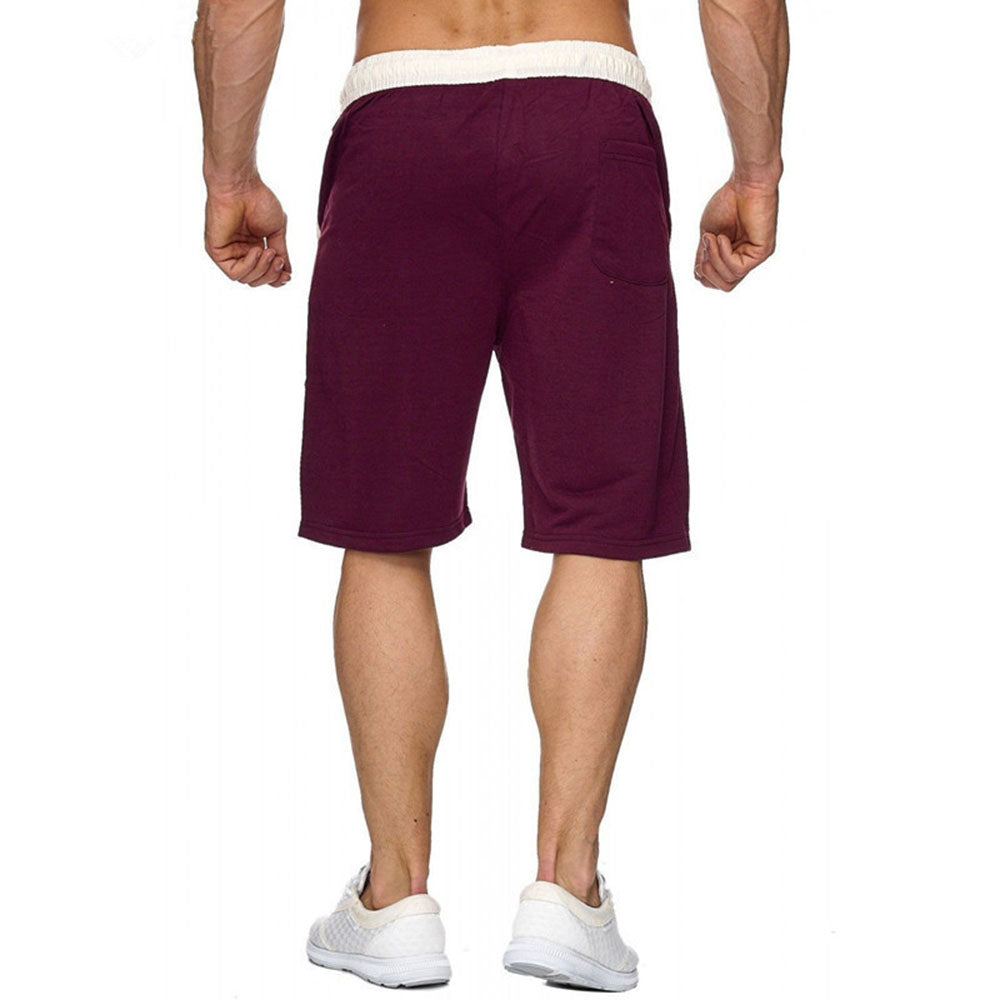 Straight Lace-Up Thin Color Block Mid Waist Men's Casual Pants