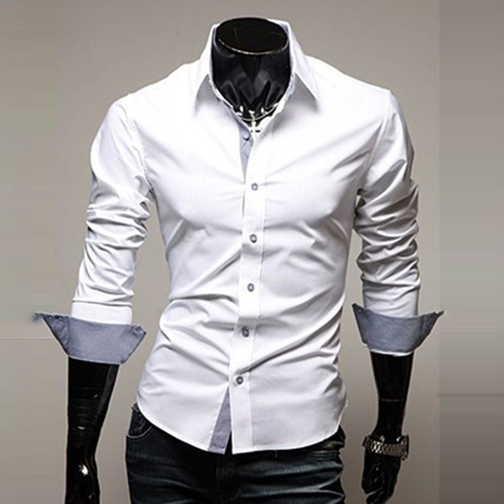 Casual Plain Single-Breasted Men's Shirt