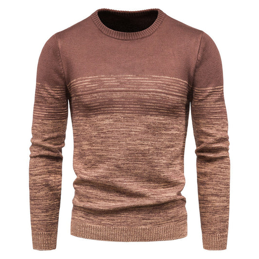 Round Neck Standard Patchwork Color Block European Men's Sweater