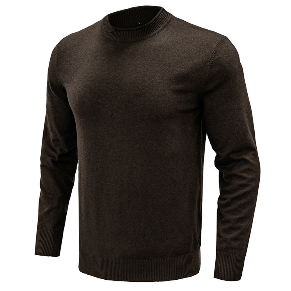 Round Neck Plain Standard Winter Men's Sweater