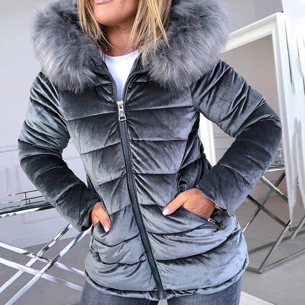 Loose Zipper Mid-Length Women's Cotton Padded Jacket