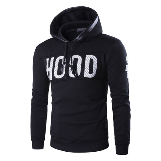 Letter Pullover Patchwork Casual Men's Hoodies