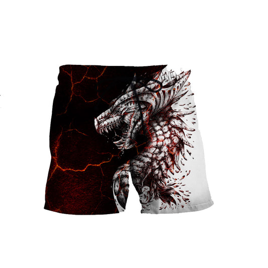 Straight Cartoon Print Casual Men's Shorts