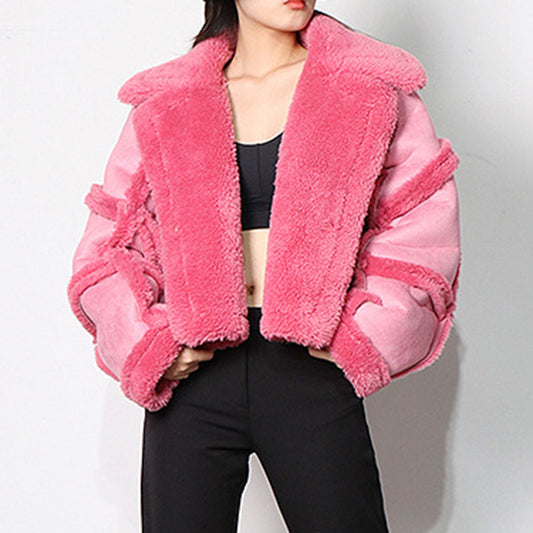 Long Sleeve Fleece Loose Regular Women's Jacket