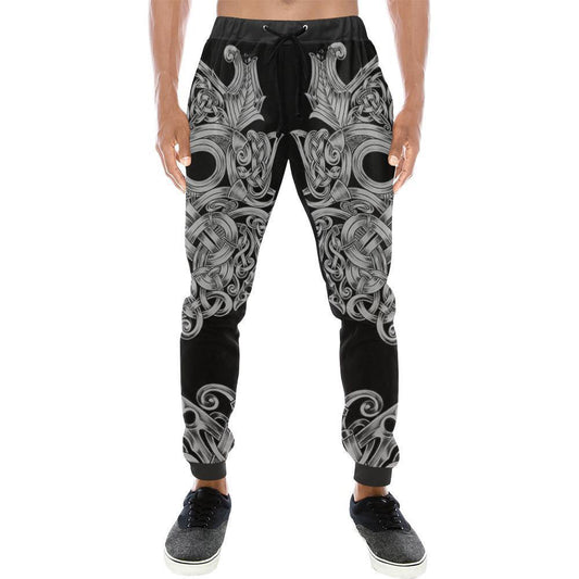 Print Color Block Lace-Up Men's Casual Pants