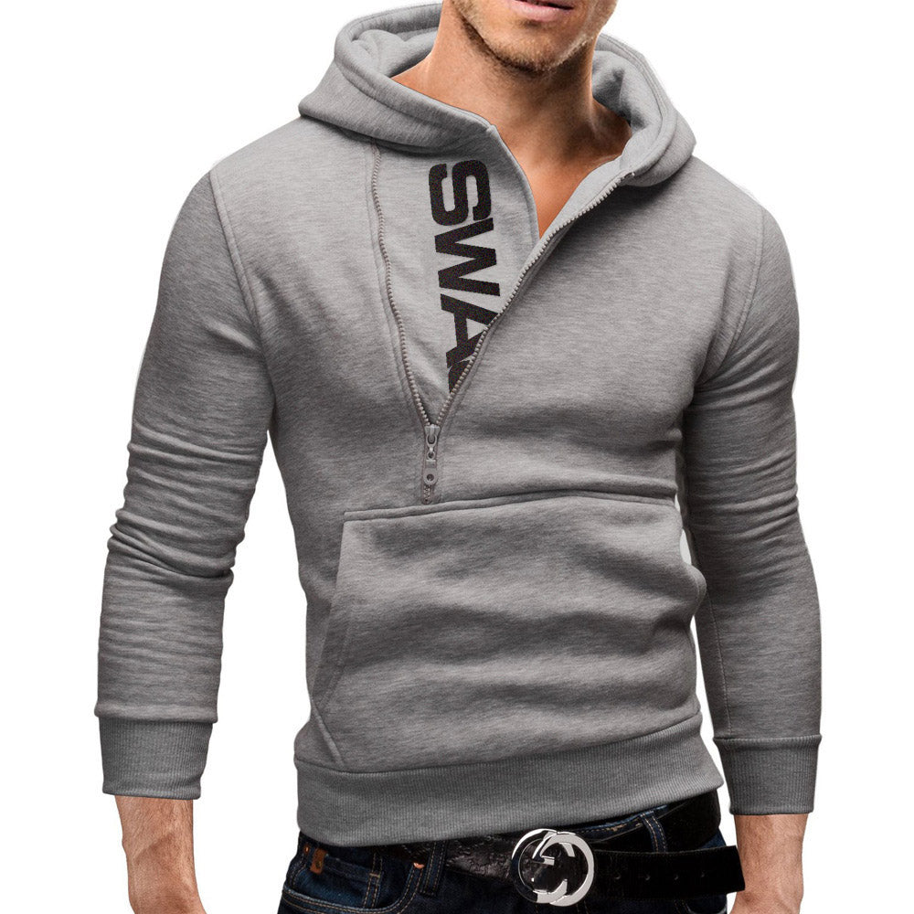 Thick Pullover Letter Zipper Pullover Men's Hoodies