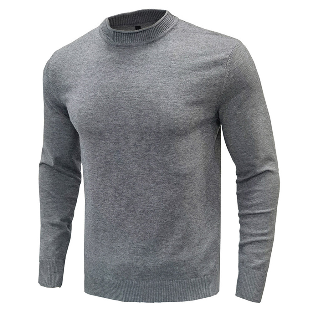 Round Neck Plain Standard Winter Men's Sweater