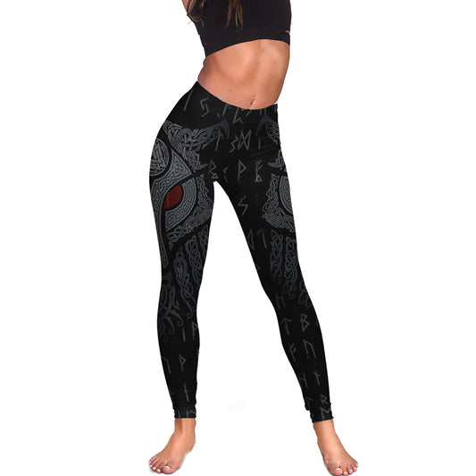 Viking Fenrir Wolf And Moon 3D All Over Printed Women's Leggings