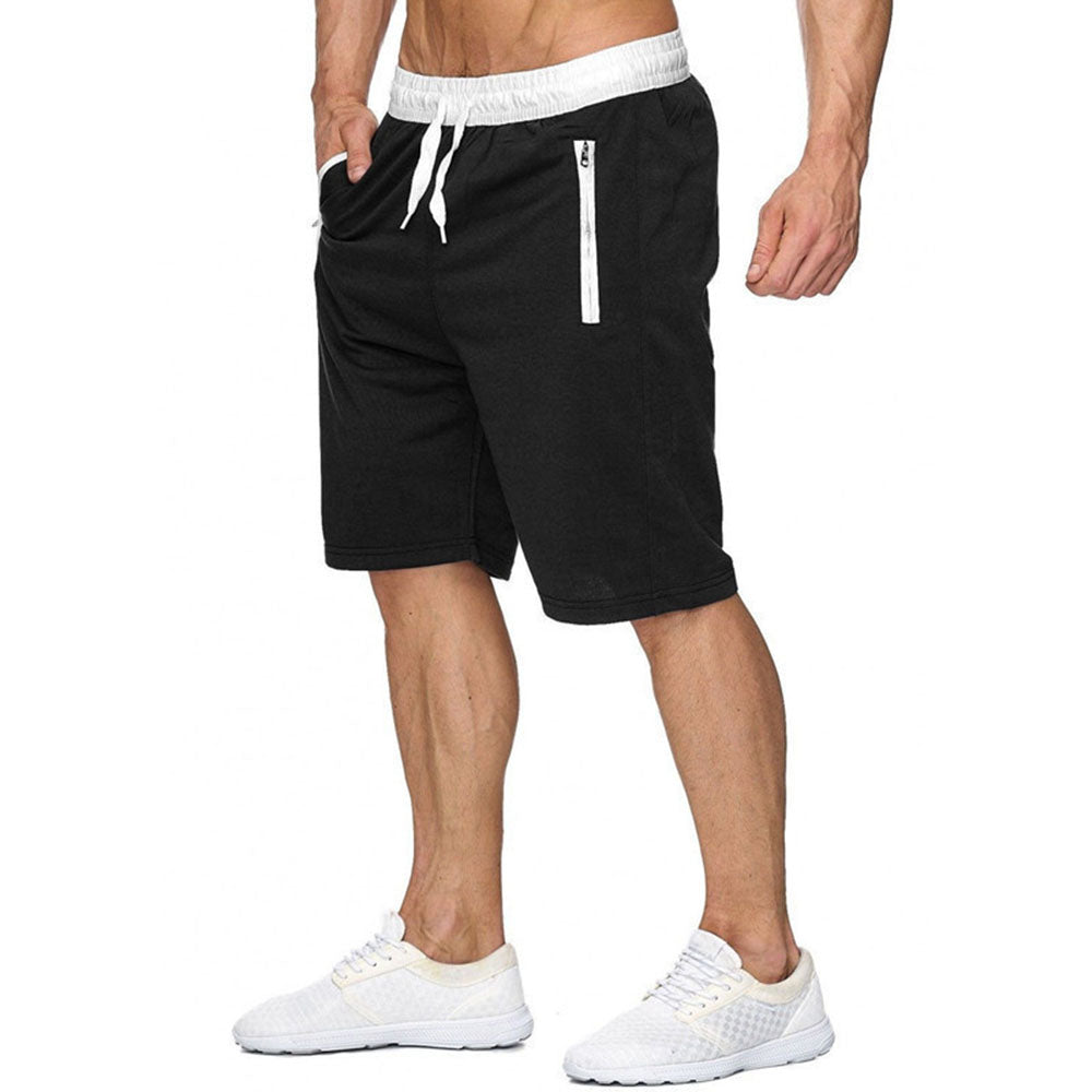 Straight Lace-Up Thin Color Block Mid Waist Men's Casual Pants