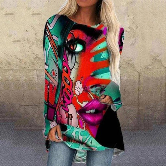 Print Long Sleeve Women's Hoodie