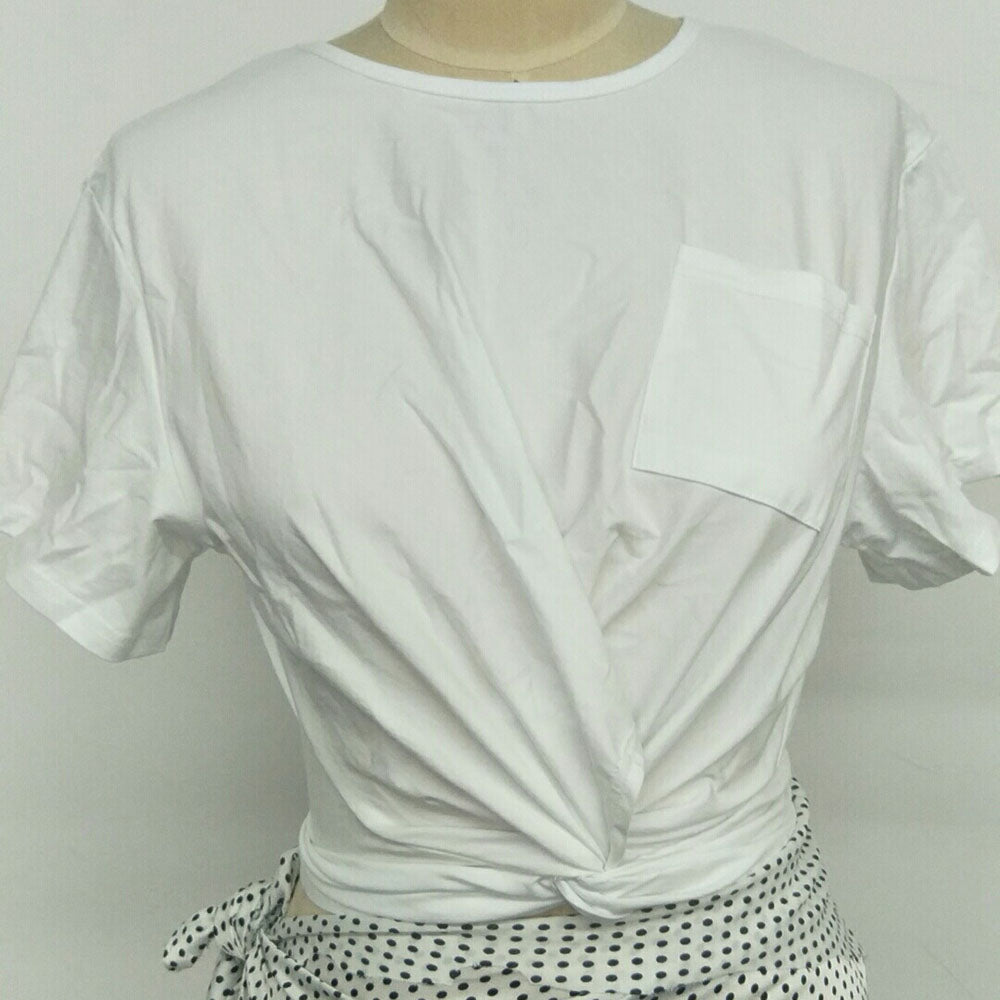 Short Sleeve Plain Short Casual Women's T-Shirt