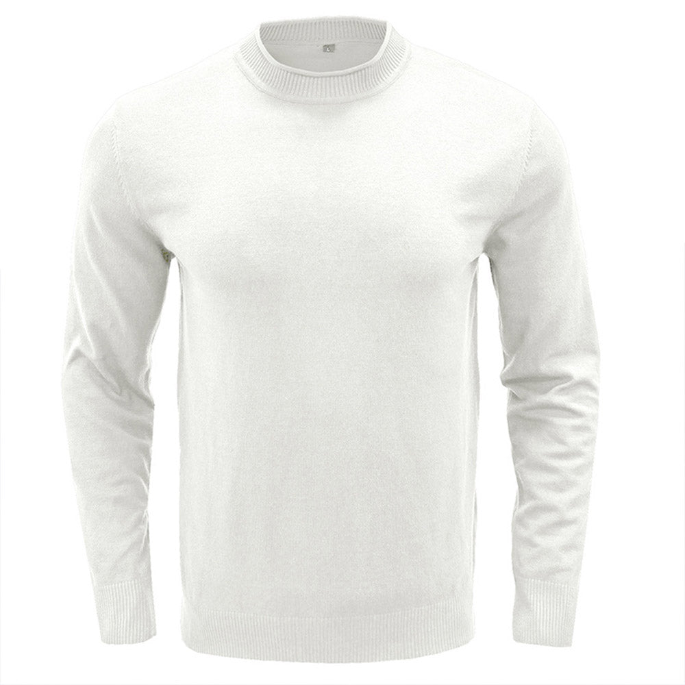 Round Neck Plain Standard Winter Men's Sweater