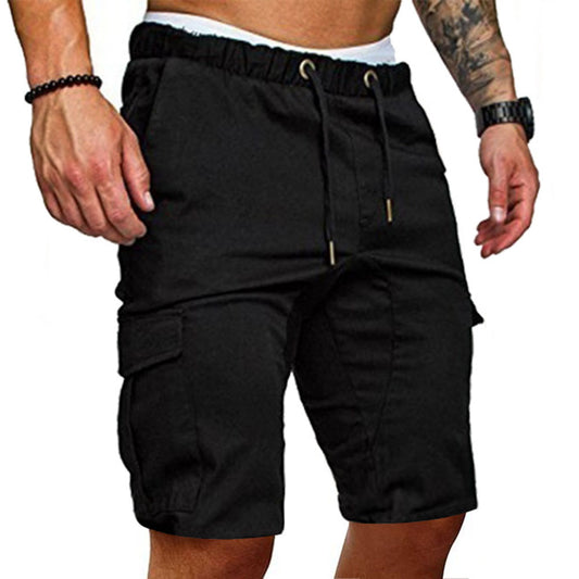 Loose Pocket Plain Casual Men's Shorts