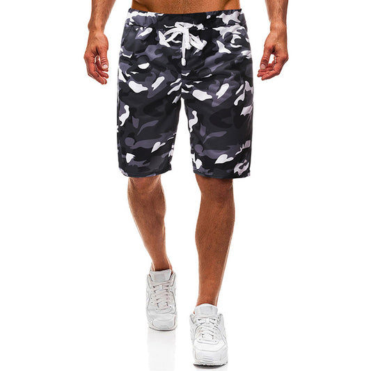 Print Camouflage Harem Straight Lace-Up Men's Shorts