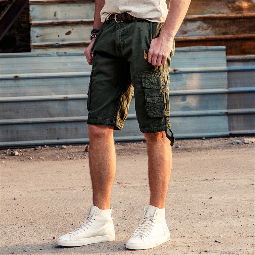 Plain Straight Lurex Mid Waist Men's Shorts