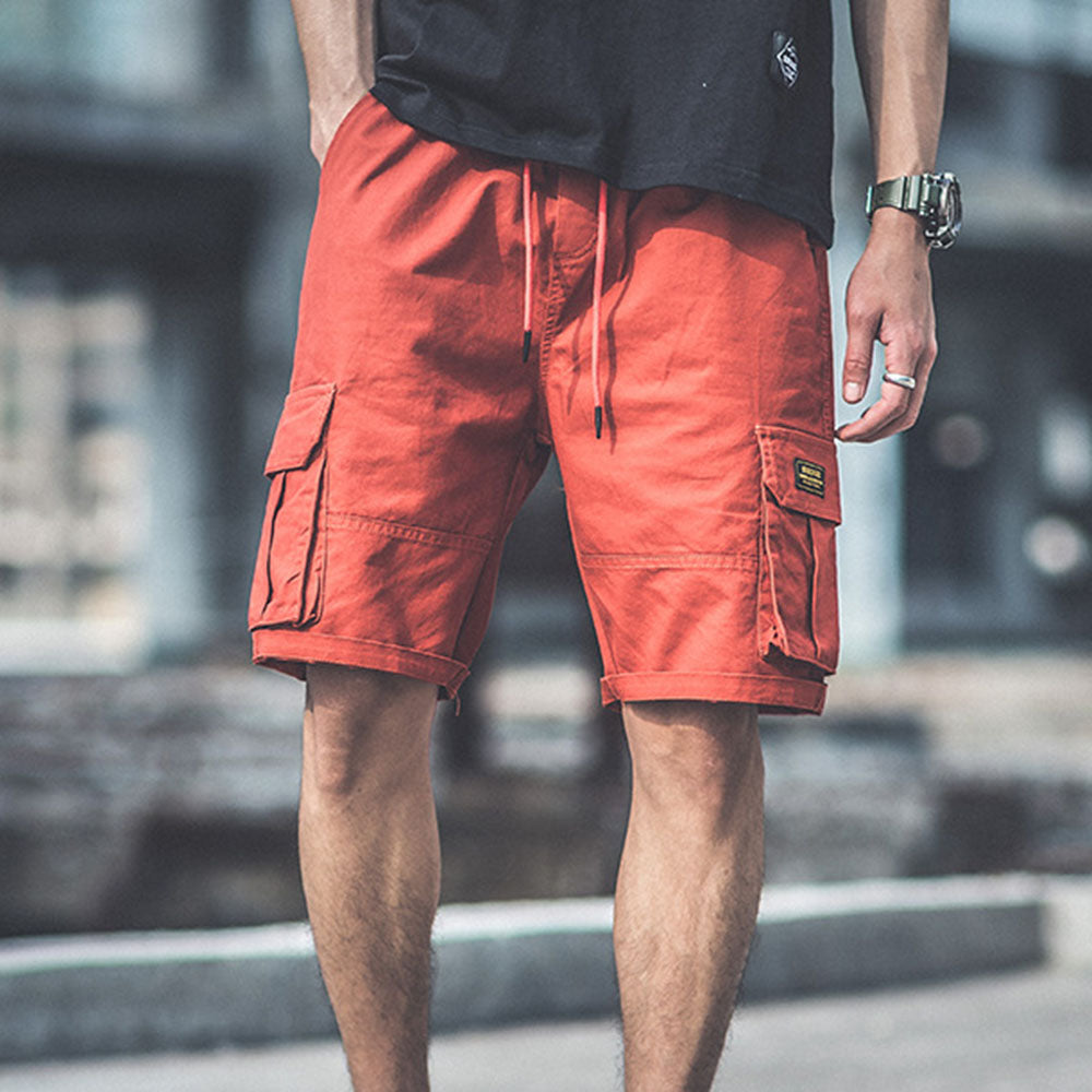 Pocket Letter Straight Lace-Up Men's Shorts