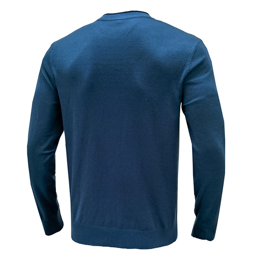 Round Neck Plain Standard Winter Men's Sweater