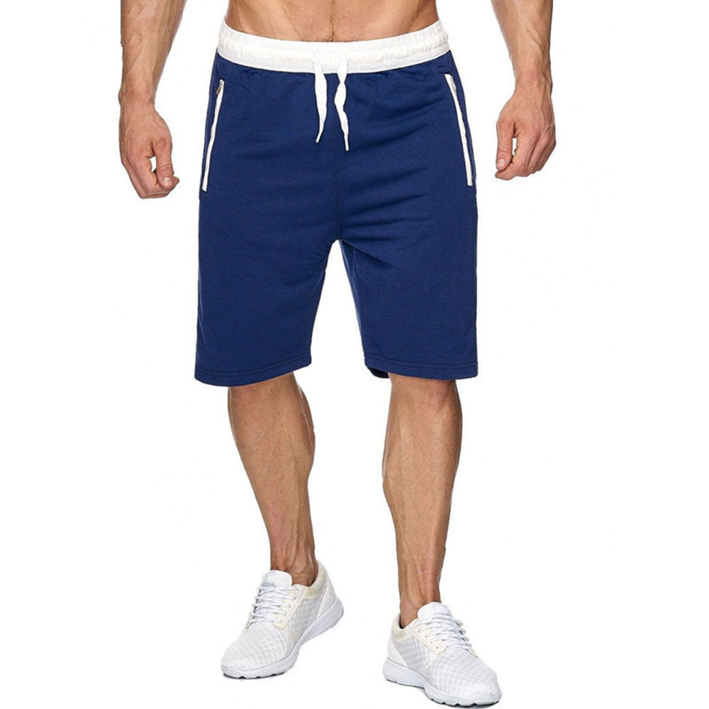 Straight Lace-Up Thin Color Block Mid Waist Men's Casual Pants