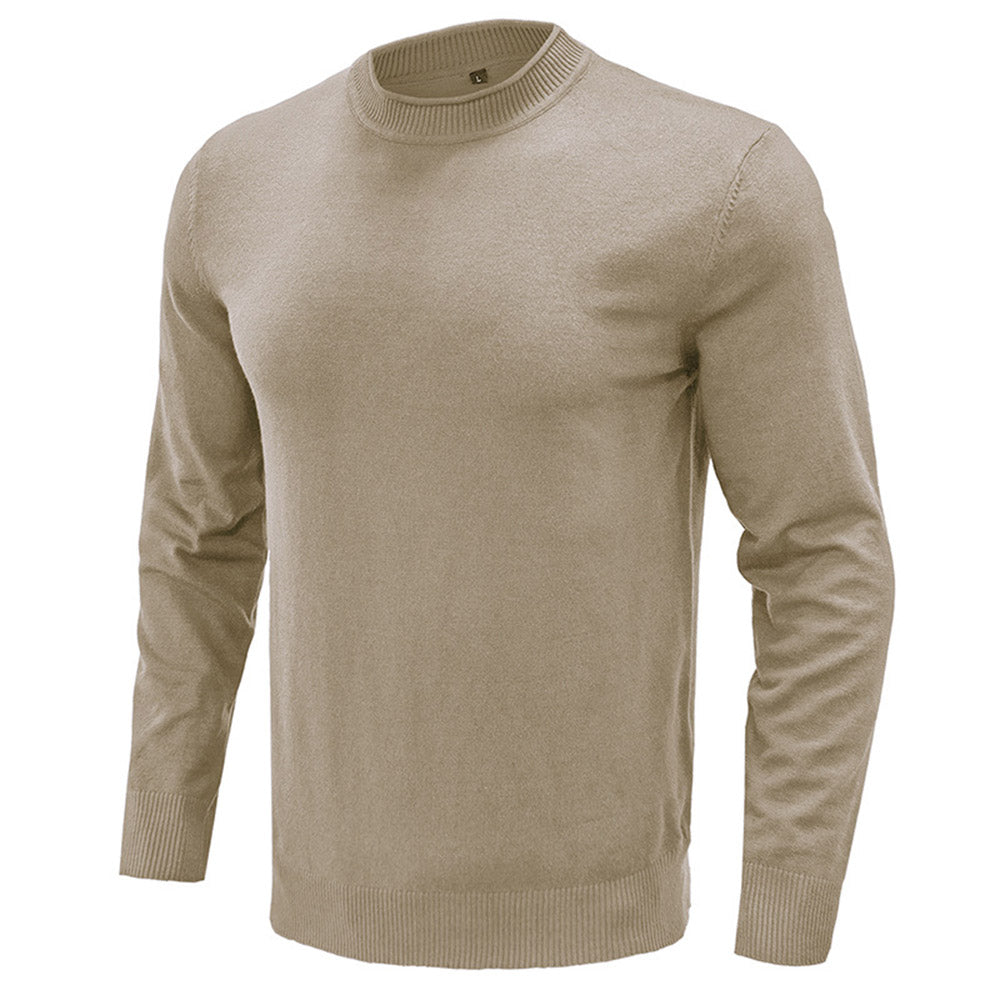 Round Neck Plain Standard Winter Men's Sweater