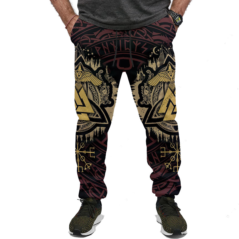 The Raven Of Viking 3D All Over Printed Men's Casual Pants