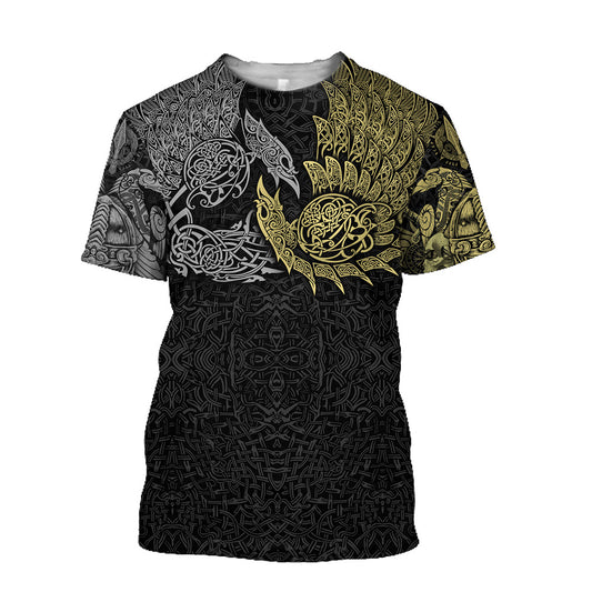 Viking - Ravens of Midgard Gold 3D All Over Printed Men's T-shirt