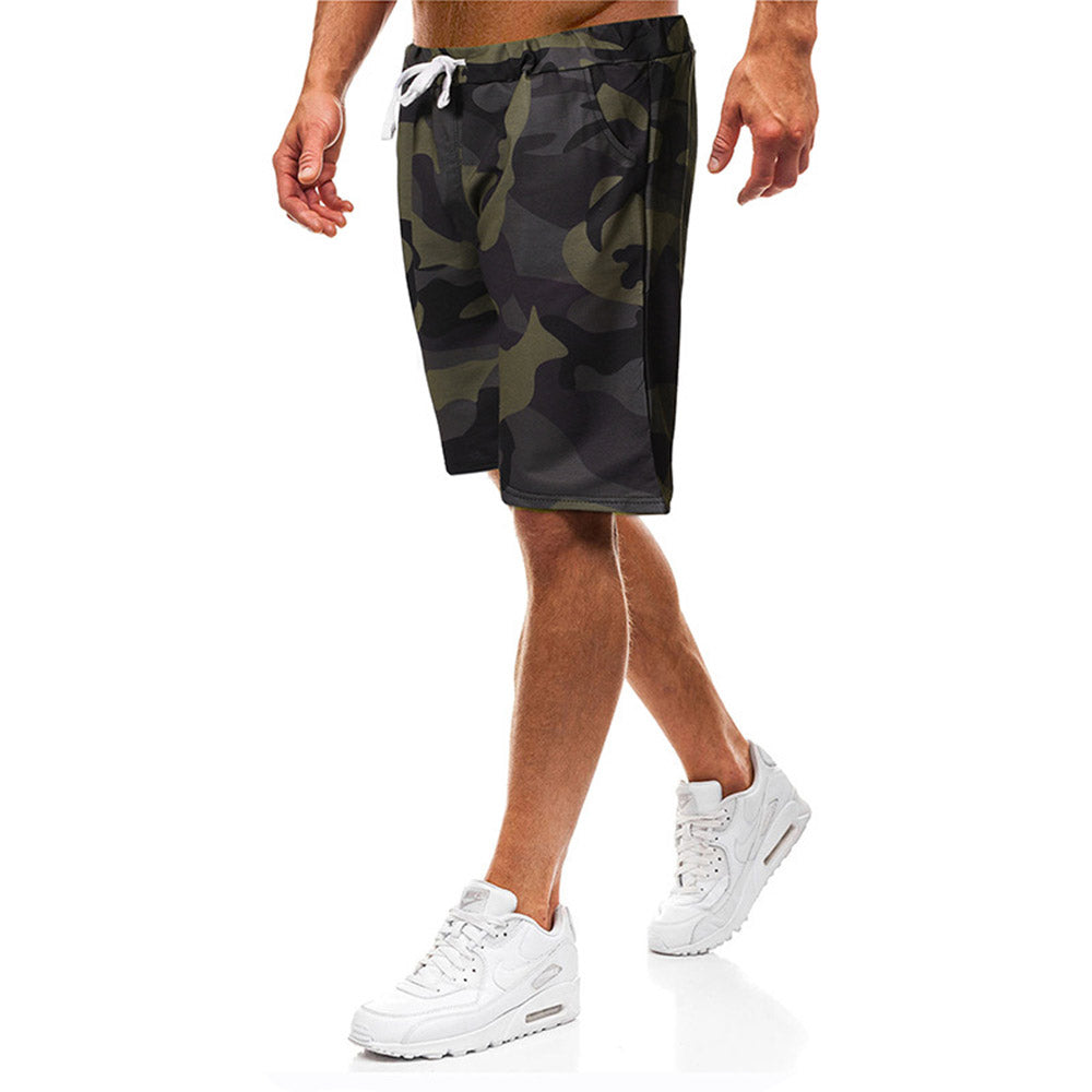 Print Camouflage Harem Straight Lace-Up Men's Shorts