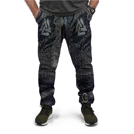 Print Color Block Lace-Up Men's Casual Pants