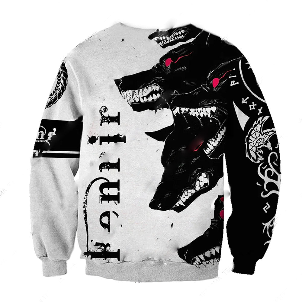 Wolf Viking 3D All Over Printed Men's Hoodies