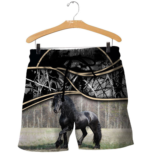 Animal Loose Patchwork Mid Waist Men's Shorts