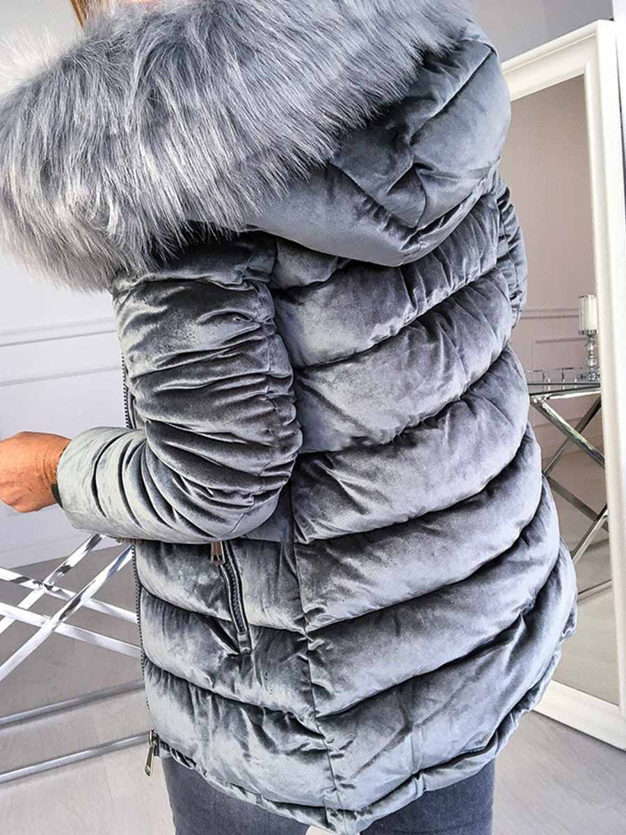 Loose Zipper Mid-Length Women's Cotton Padded Jacket