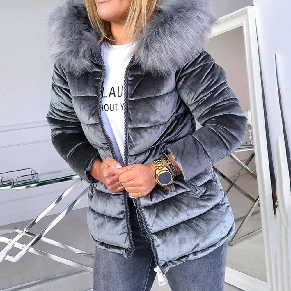 Loose Zipper Mid-Length Women's Cotton Padded Jacket