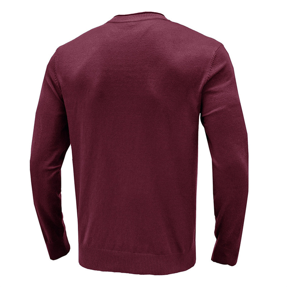 Round Neck Plain Standard Winter Men's Sweater