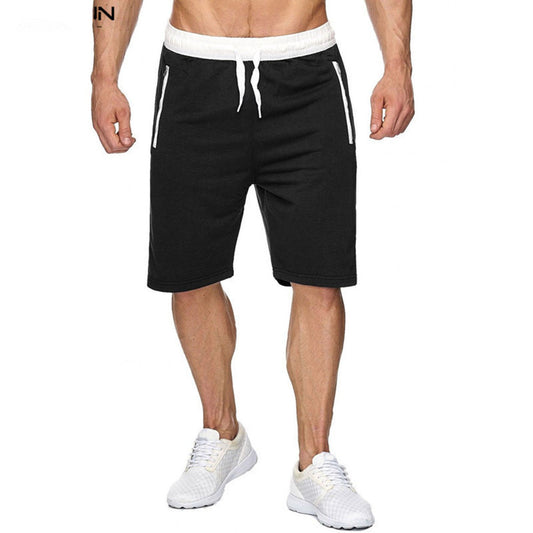 Straight Lace-Up Thin Color Block Mid Waist Men's Casual Pants