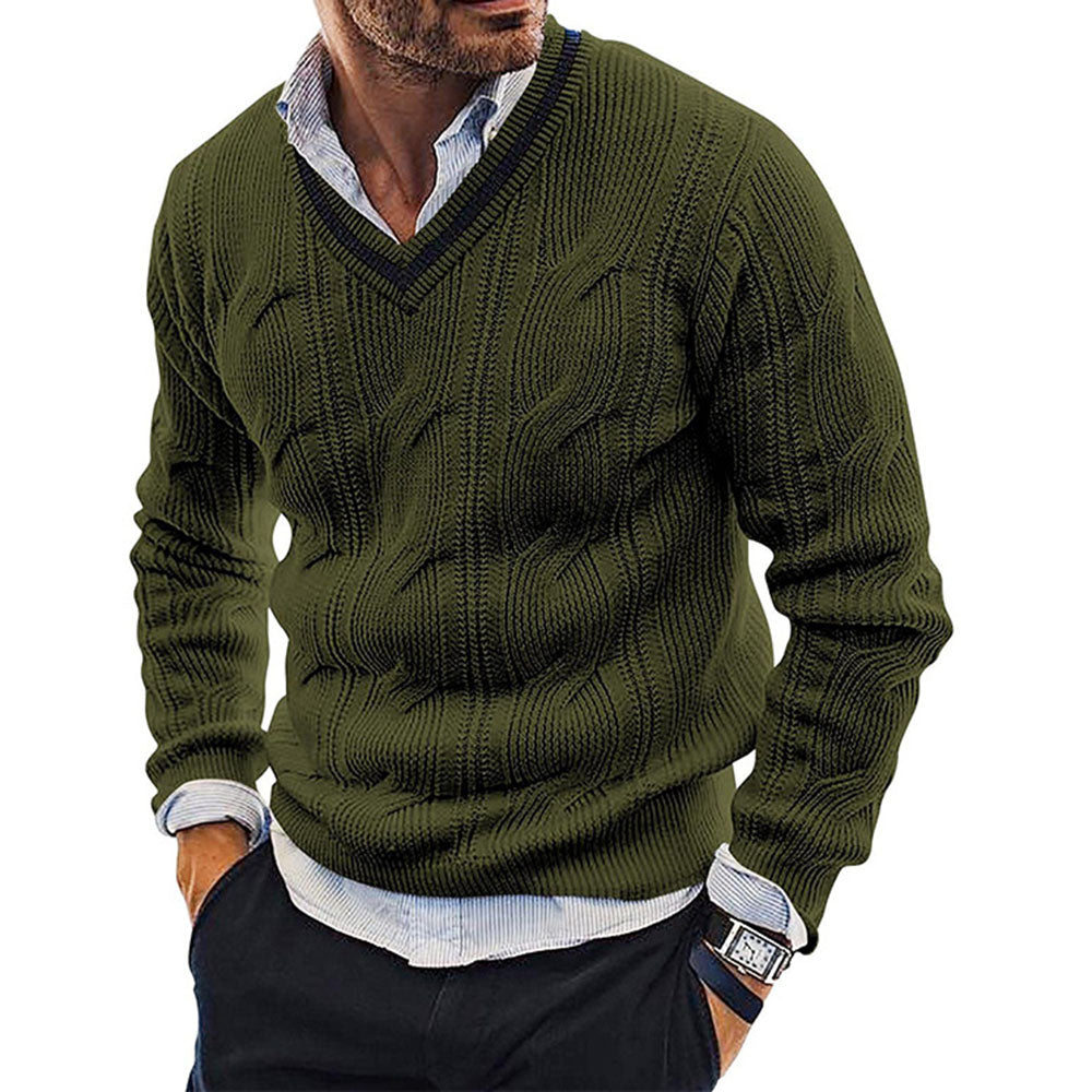 Standard V-Neck Plain Slim Men's Sweater