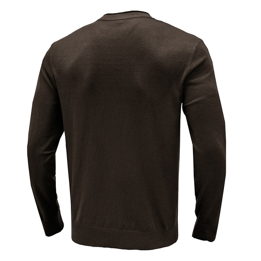 Round Neck Plain Standard Winter Men's Sweater