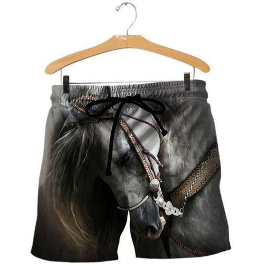 Loose Patchwork Animal Casual Men's Shorts