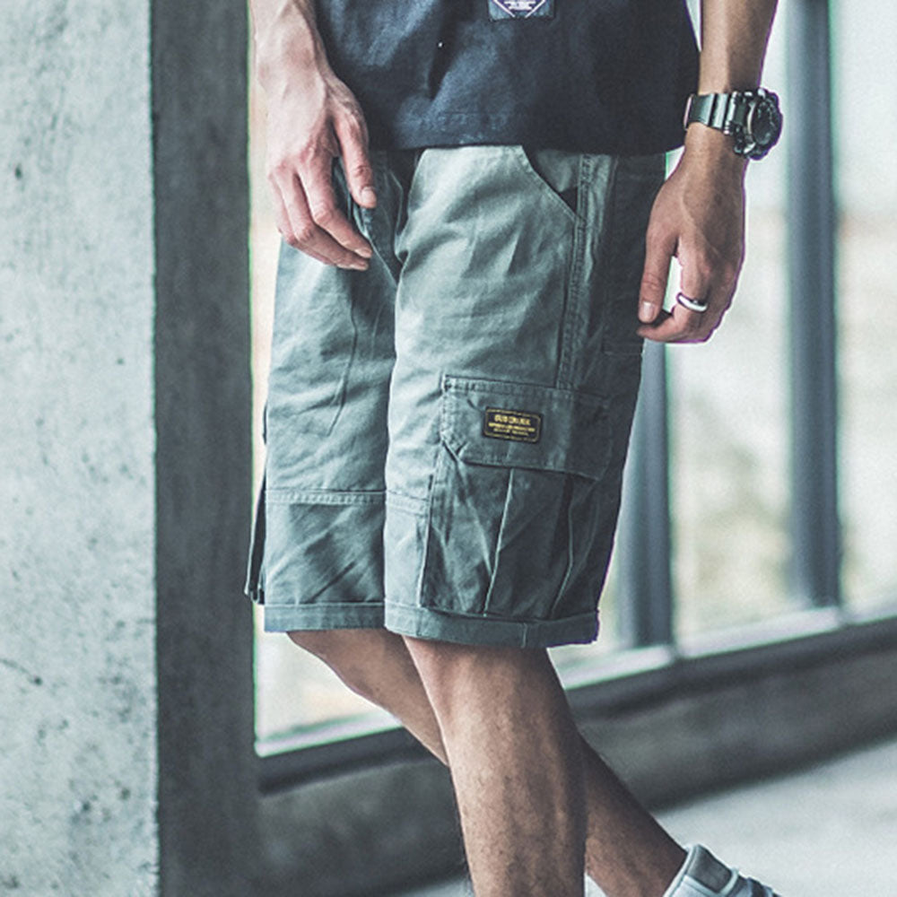 Pocket Letter Straight Lace-Up Men's Shorts