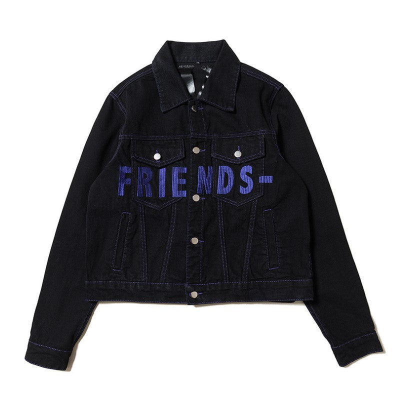 European and American trendy brands, fashionable jackets, personalized men and women's loose denim jackets
