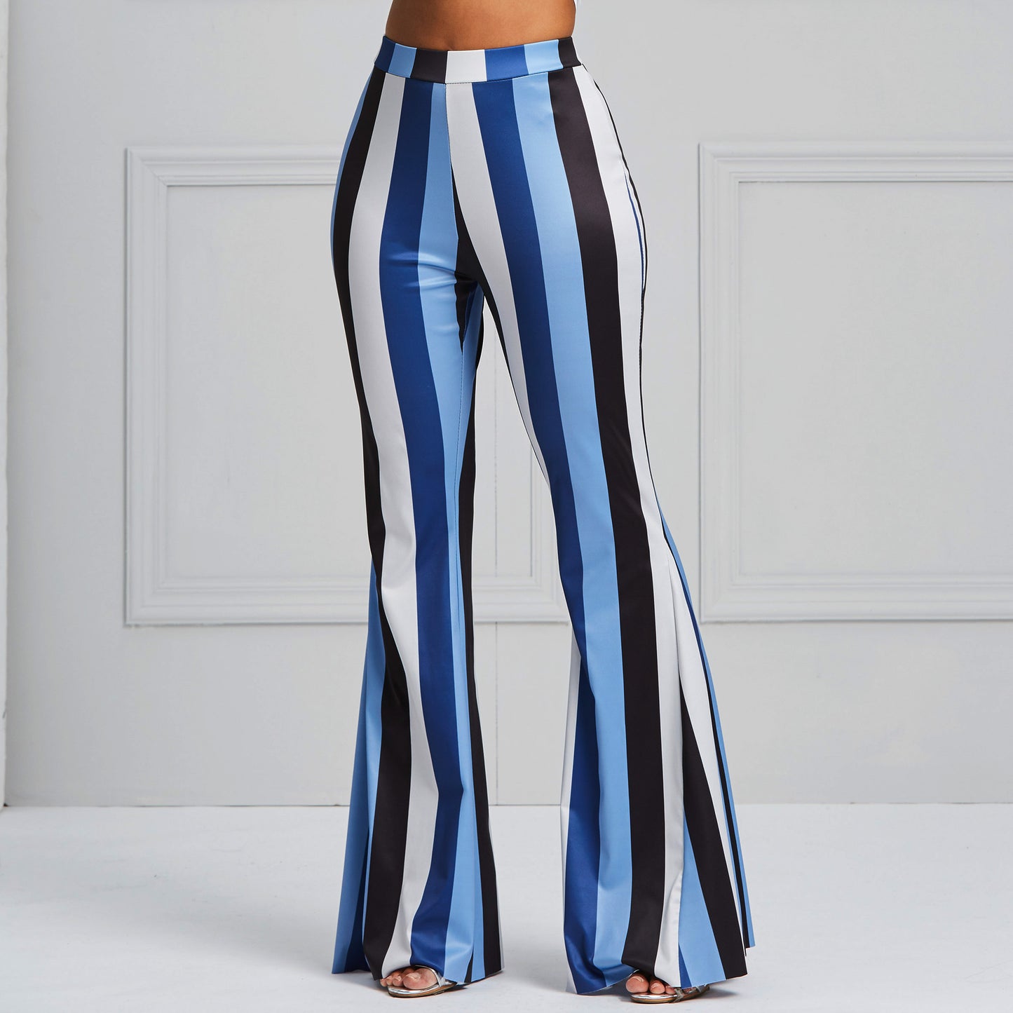 Print Stripe Skinny Full Length Women's Casual Pants