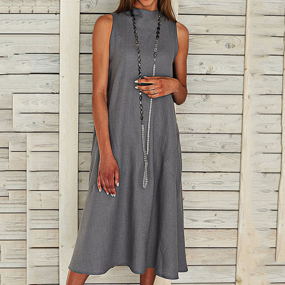 Mid-Calf Pocket Sleeveless Pullover Women's Dress