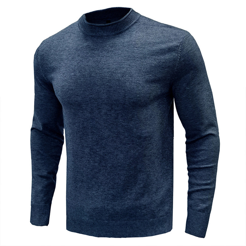 Round Neck Plain Standard Winter Men's Sweater