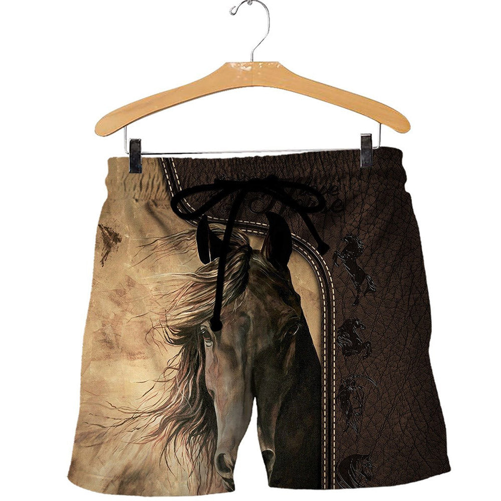 Loose Animal Patchwork Casual Men's Shorts