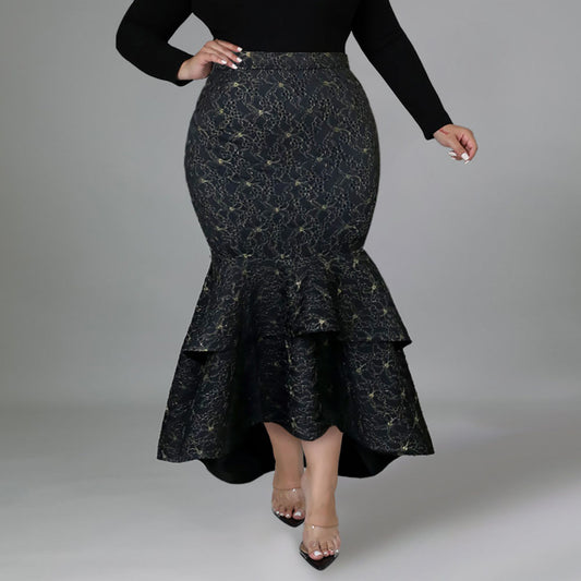 Floor-Length Mermaid Falbala Fashion Women's Skirt