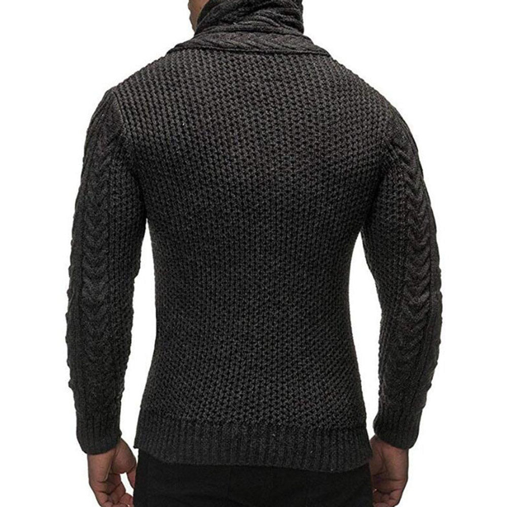 Button Plain Standard Winter Men's Sweater