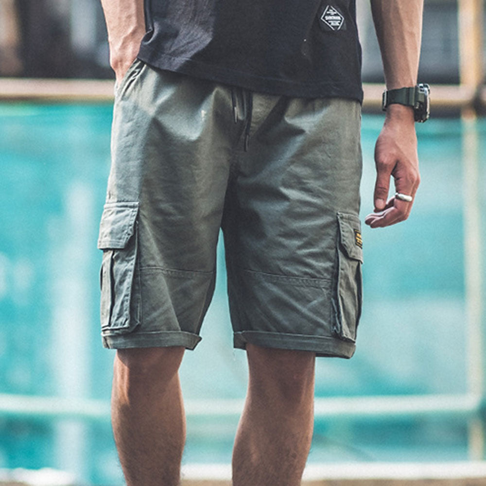 Pocket Letter Straight Lace-Up Men's Shorts