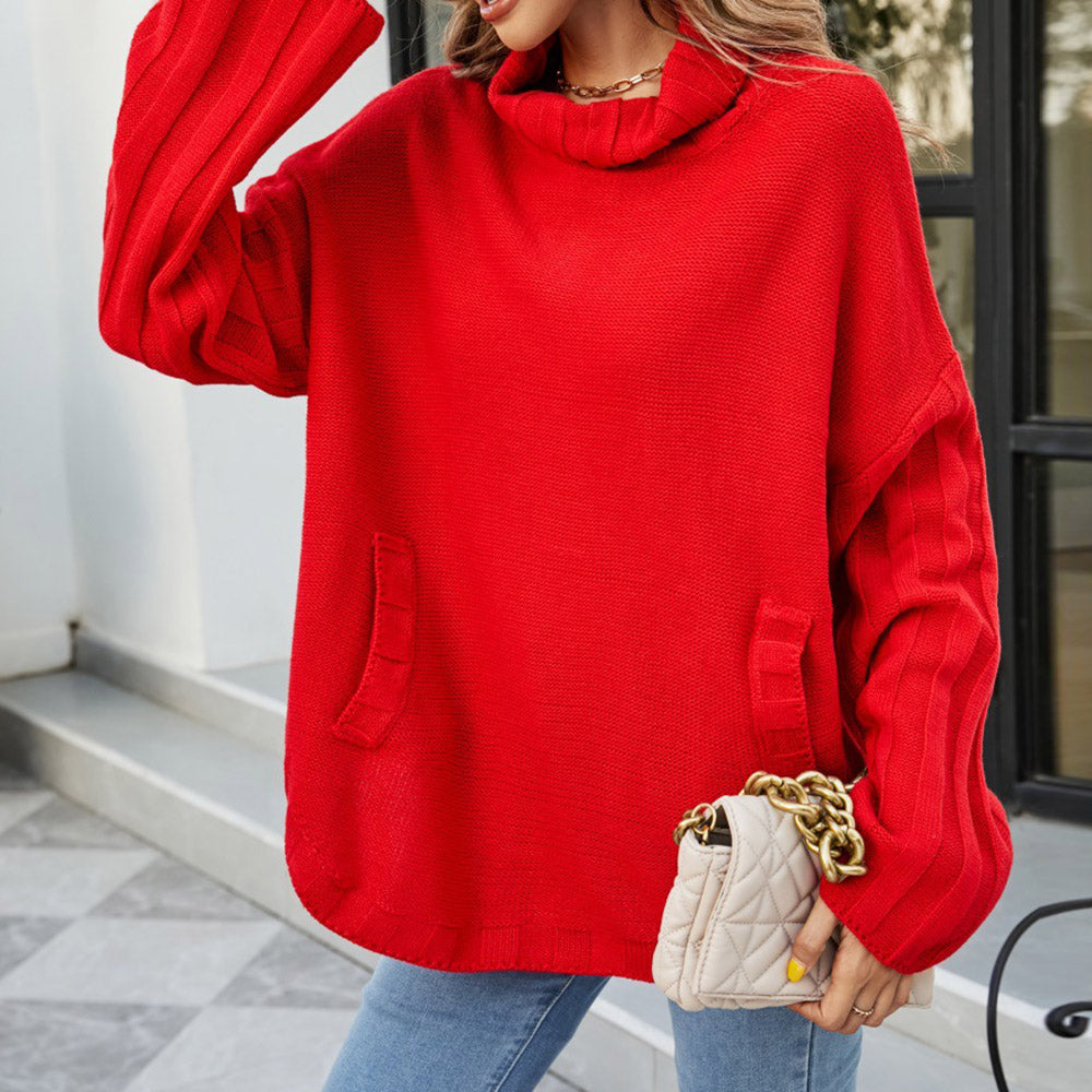 Pocket Regular Long Sleeve Women's Sweater